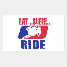Eeat Sleep and ride Rectangle Sticker