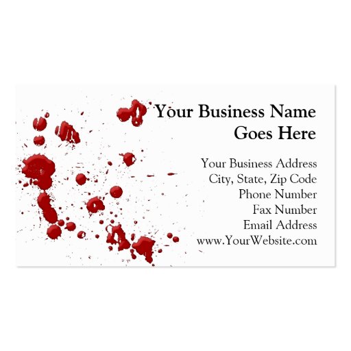 Eeew, is that blood on your business card template (front side)