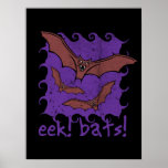 Eek! Bats! Halloween Poster posters