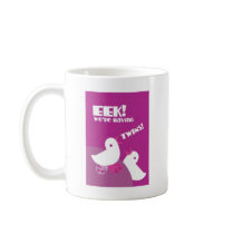 EEK we're having twins! greeting card tweeter bird Coffee Mugs