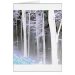 EERIE FOREST TREES LEAVES COLOR NEGATIVE GREETING CARDS