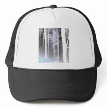 EERIE FOREST TREES LEAVES COLOR NEGATIVE hats