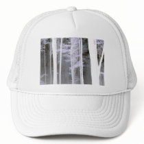 EERIE FOREST TREES LEAVES COLOR NEGATIVE hats