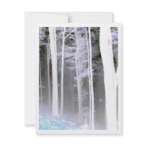 EERIE FOREST TREES LEAVES COLOR NEGATIVE invitations