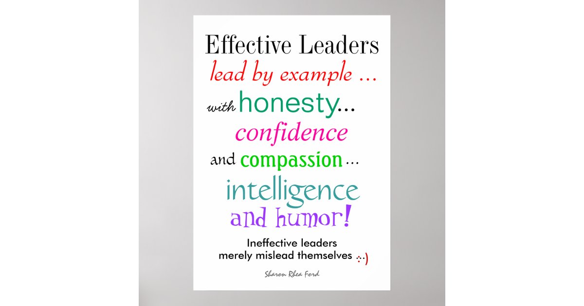 Effective Leaders Poster Humor Zazzle