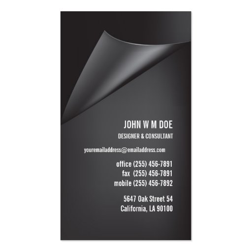 Effects Gray & Black Business Card (front side)