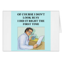 efficent smart scientist greeting cards