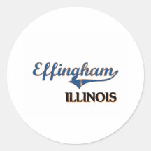 Effingham Illinois City Classic Round Sticker