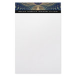Efflorescence I · Fractal Art · Blue &amp; Gold Custom Stationery