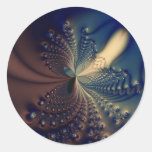 Efflorescence II · Fractal Art · Blue & Cream Sticker