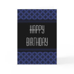Effortlessly Stylish Happy Birthday Card, Blue