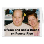 Efrain and Alicia Hecho en Puerto Rico Productions Card