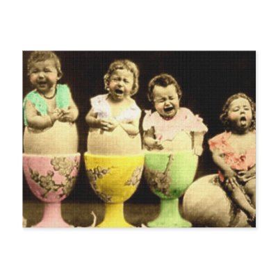 Egg Cup Babies Post Cards by AlabasterRose