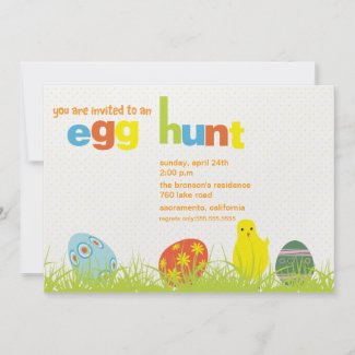Egg hunt - easter party invitation invitation