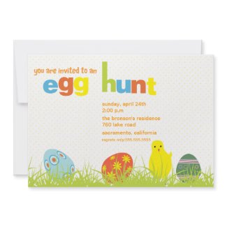 Egg hunt - easter party invitation invitation