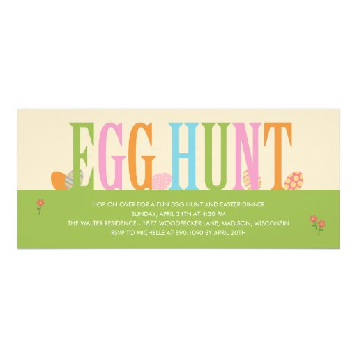 Egg Hunt Easter Party Invitation (front side)