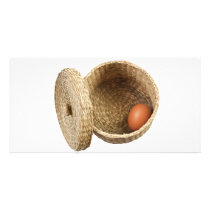 Egg in basket photo cards