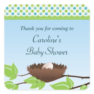 Egg in Birds Nest Baby Shower Thank You Sticker sticker