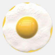 Egg Over Easy Round Sticker