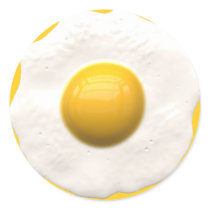 Egg Over Easy Round Sticker