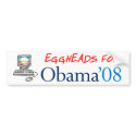 Eggheads for Obama Bumper Sticker bumper stickers