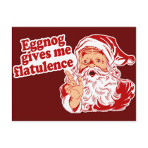 Eggnog Gives Santa Flatulence Postcard