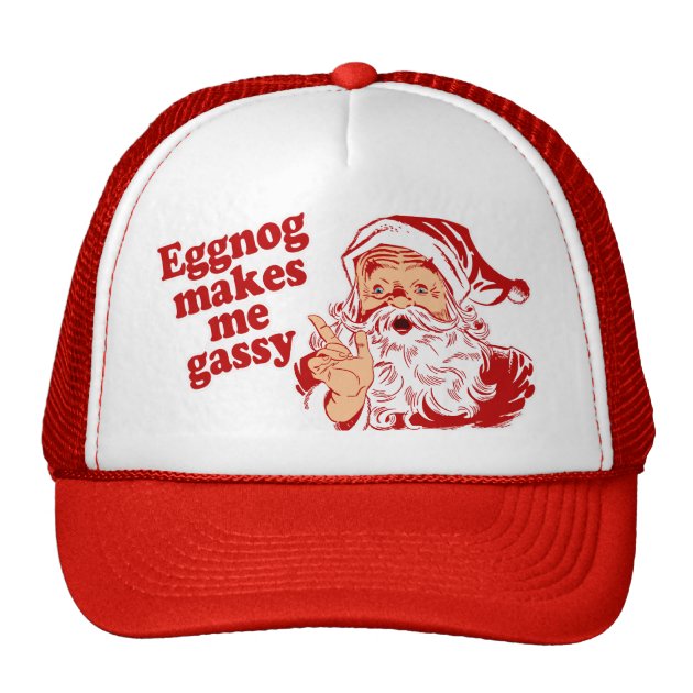 Eggnog Makes Santa Flatulent Trucker Hat-0