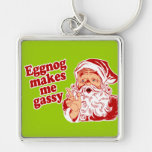 Eggnog Makes Santa Gassy Keychain