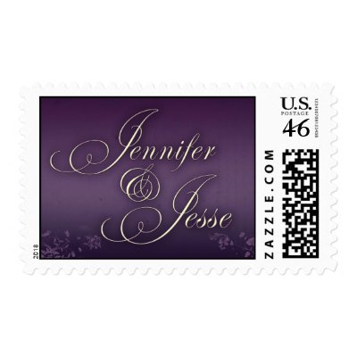 Eggplant and ivory custom postage
