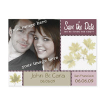 Eggplant Autumn Floral Save the Date Postcard by bridetees Eggplant Autumn Floral Save the Date Postcard