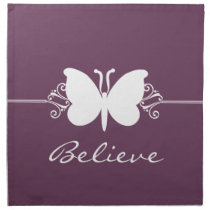 Eggplant Butterfly Swirls Napkins