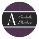 Eggplant Customize Last and First Name Sticker