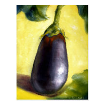 Eggplant Fine Art From Oil Painting Post Card