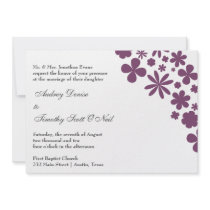 Eggplant Flower Power Wedding Invitation