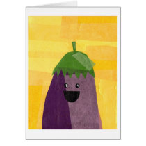 Eggplant greeting card cards