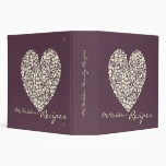 Eggplant & Ivory Heart Recipe Binder