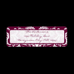 Eggplant Plum Damask Swirl Retrun Address Label