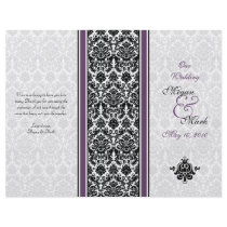 Eggplant Purple Damask Wedding Program Personalized Flyer