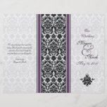 Eggplant Purple Damask Wedding Program Personalized Flyer