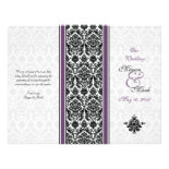 Eggplant Purple Damask Wedding Program Personalized Flyer
