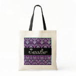 Eggplant Purple  Wedding Damask Bridesmaid Bag