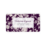 Eggplant Roses Return Address Label