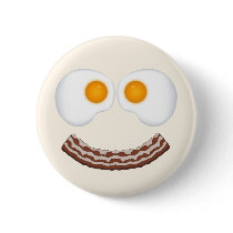 Eggs and Bacon Grin Button