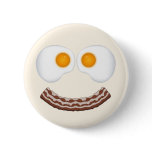 Eggs and Bacon Grin Button