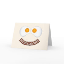 Eggs and Bacon Grin Greeting Card- With Greeting