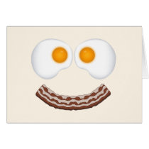 Eggs and Bacon Grin Greeting Card- With Greeting cards