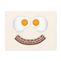 Eggs and Bacon Grin Postcard