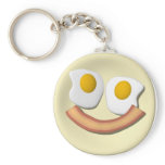 Eggs and bacon smiley face . keychain