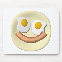 Eggs and bacon smiley face . mouse mats