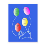 Eggs are colored like a balloon postcards